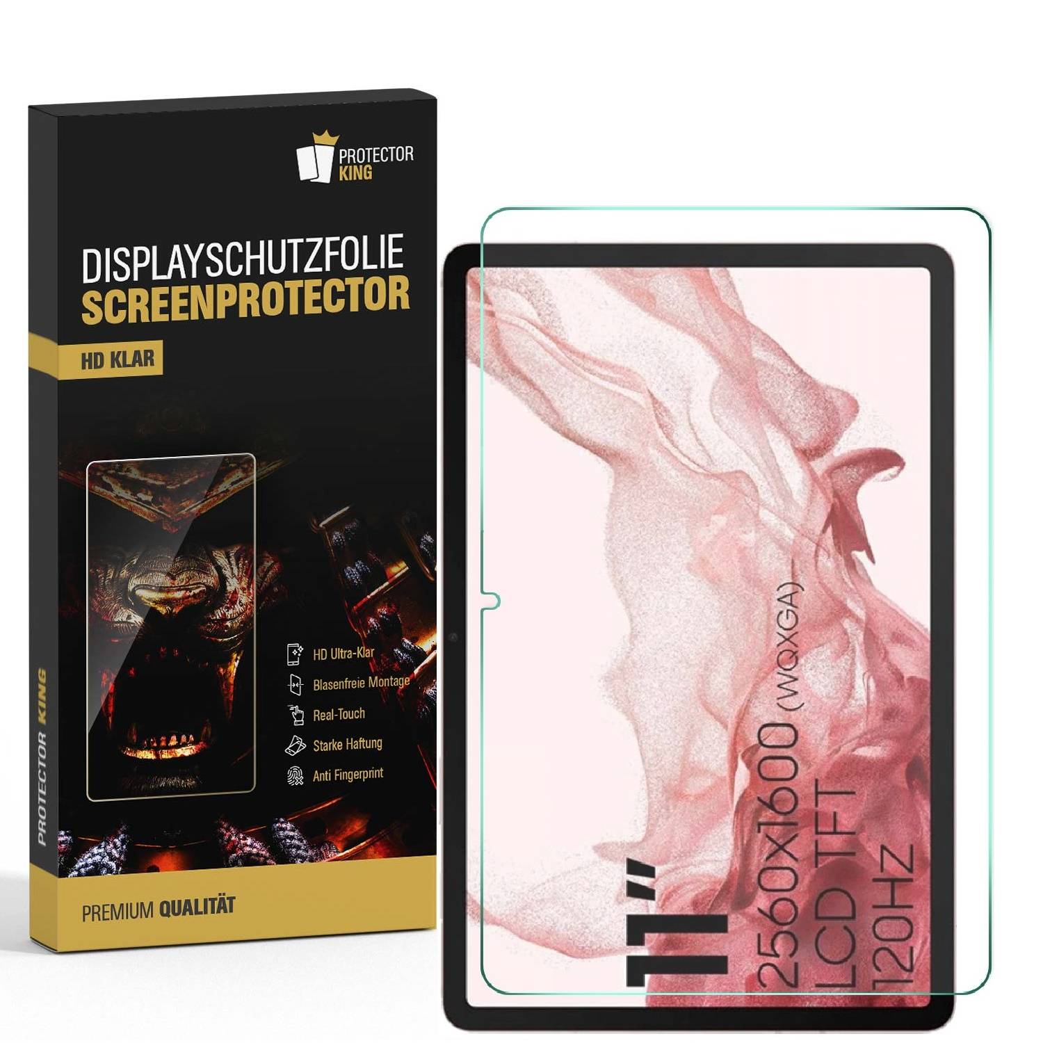 3x Premium Schutzfolie für Samsung Galaxy Tab S9 FE FULL COVER 3D KLAR Displayschutz Schutzfolie 3D KLAR