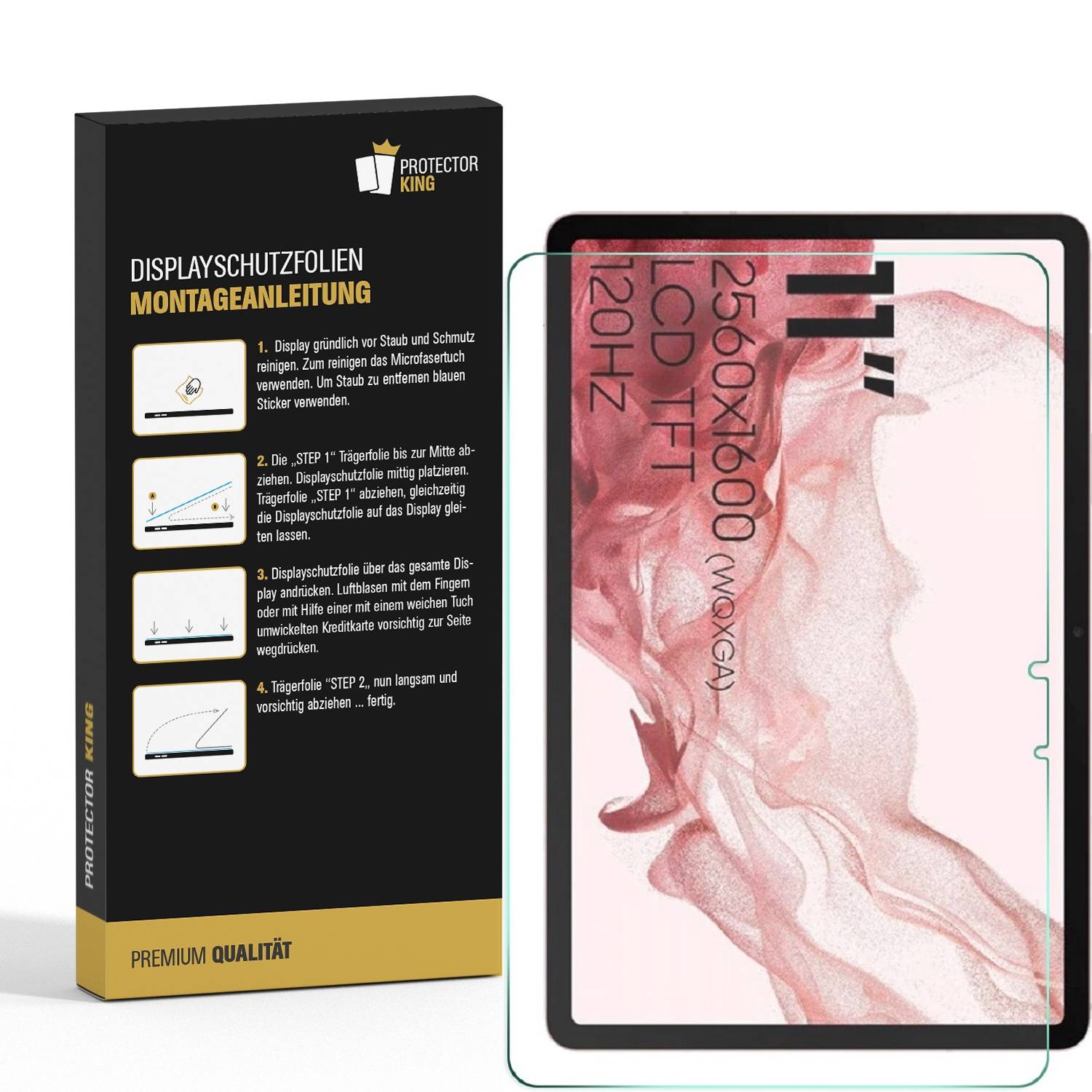 4x Displayschutzfolie für Samsung Galaxy Tab S9 FULL COVER PREMIUM MATT ENTSPIEGELT Displayschutz Schutzfolie Folie