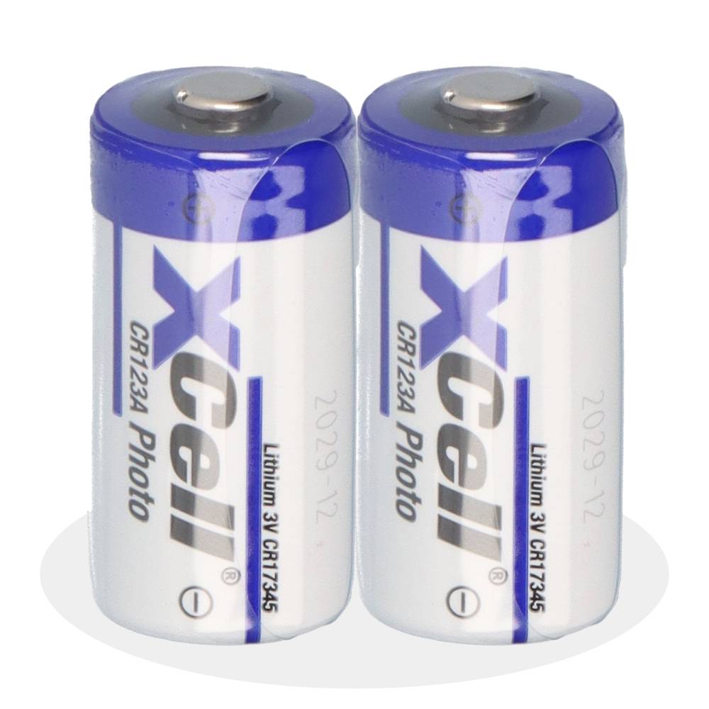 2x XCell CR123A Lithium Batterie 3V 1550 mAh – CR17345 / DL123A – lose Ware