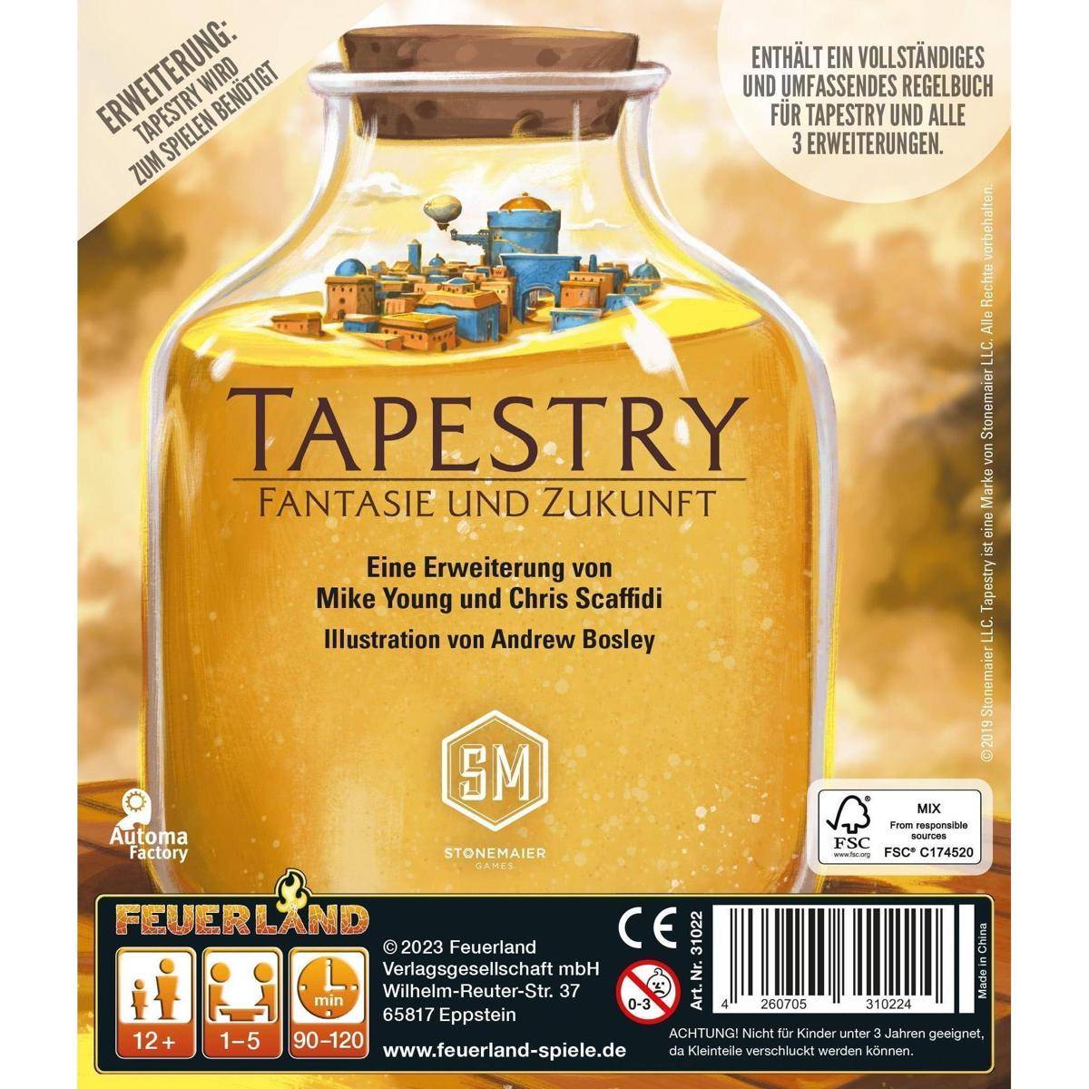 FEU31022 - Tapestry: Fantasie und Zukunft, Brettspiel, für 1-5 Spieler, ab 12 Jahren (DE-Erw.)