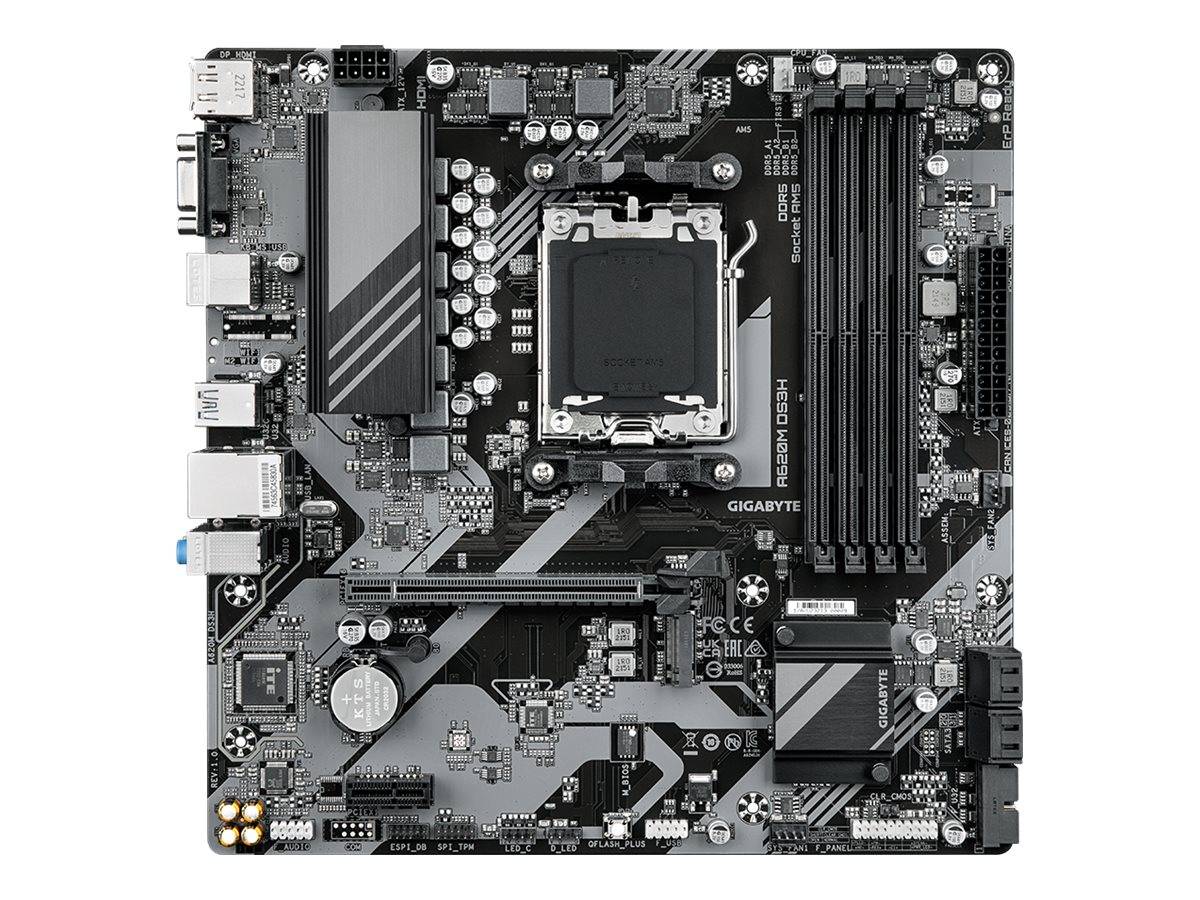 Gigabyte A620M DS3H - 1.0 - Motherboard - micro ATX - Socket AM5 - AMD A620 Chipsatz - USB 3.2 Gen 1, USB-C 3.2 Gen 1 -