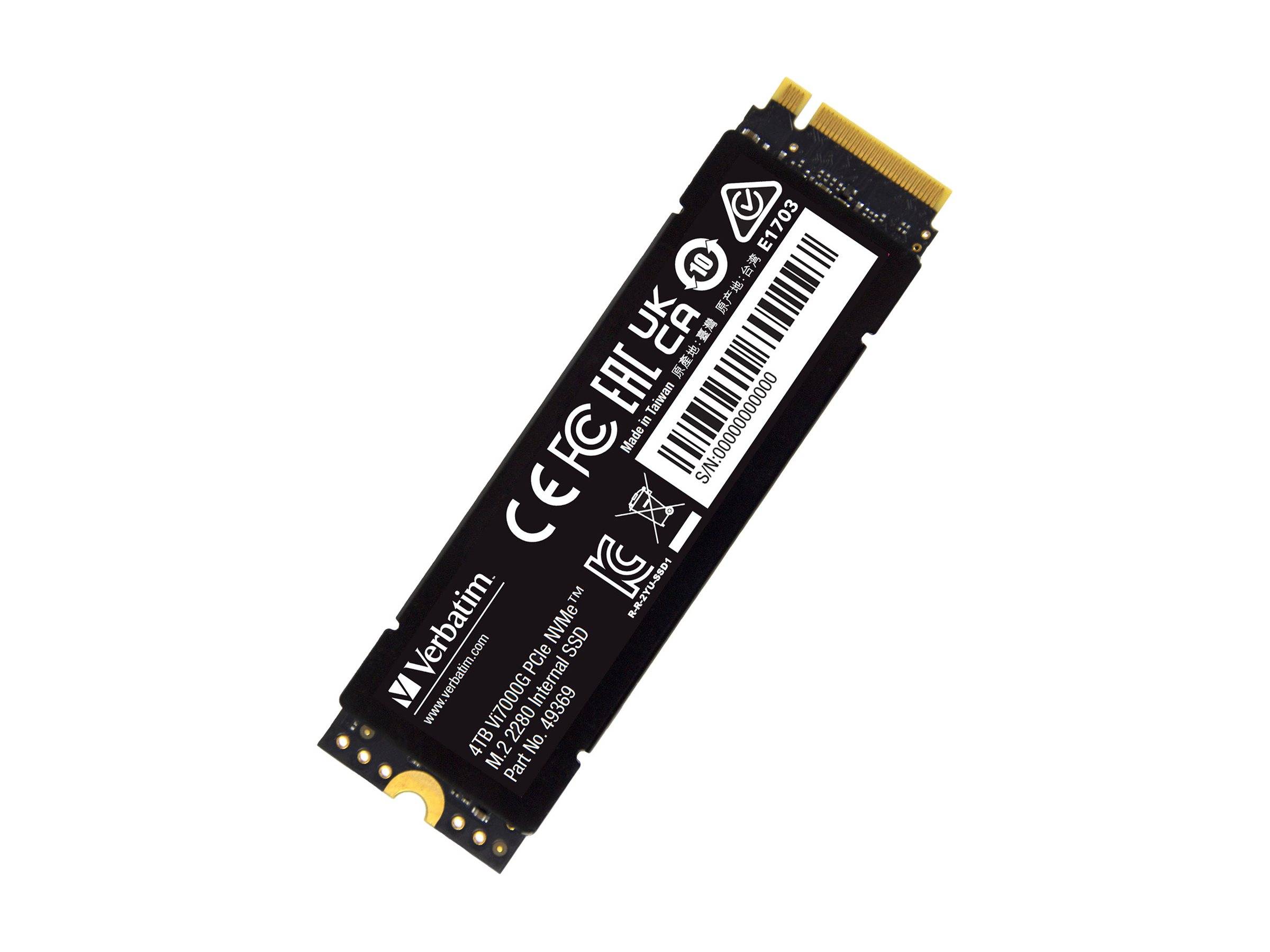 Verbatim Vi7000G - Republic of Gamers - SSD - 4 TB - intern - M.2 2280 - PCIe 4.0 x4 (NVMe)