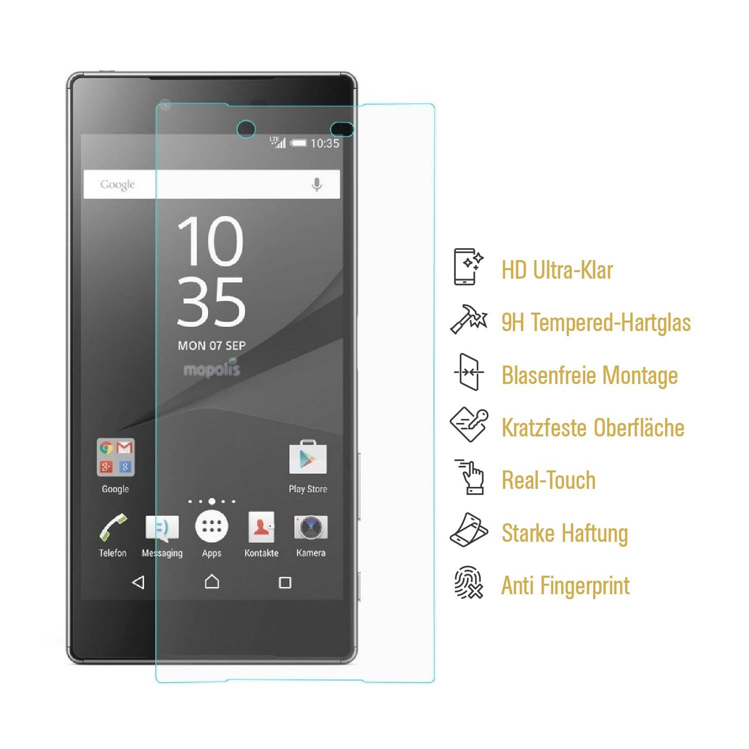 1x 9H Hartglas für Sony Xperia Z5 Premium Panzerfolie Displayschutz Schutzglas HD KLAR Panzerglas Schutzfolie Displayglas Glasfolie