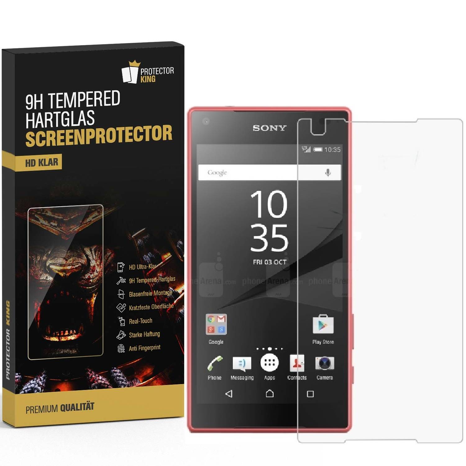2x 9H Hartglas für Sony Xperia Z5 Compact Panzerfolie Displayschutz Schutzglas HD KLAR Panzerglas Schutzfolie Displayglas Glasfolie