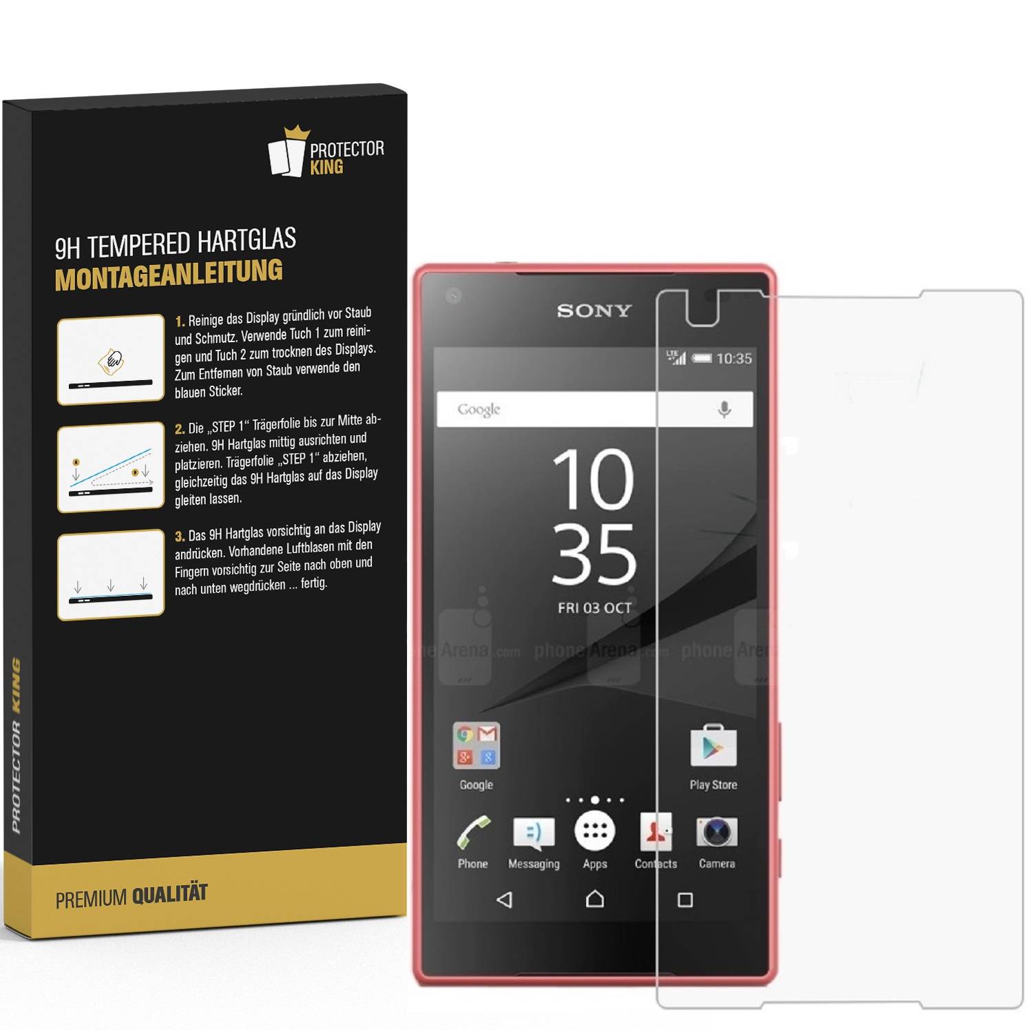 2x 9H Hartglas für Sony Xperia Z5 Compact Panzerfolie Displayschutz Schutzglas HD KLAR Panzerglas Schutzfolie Displayglas Glasfolie