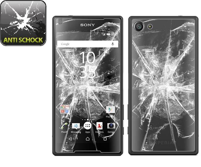 4x Panzerfolie für Sony Xperia Z5 Compact ANTI-SCHOCK Displayschutzfolie KLAR FB
