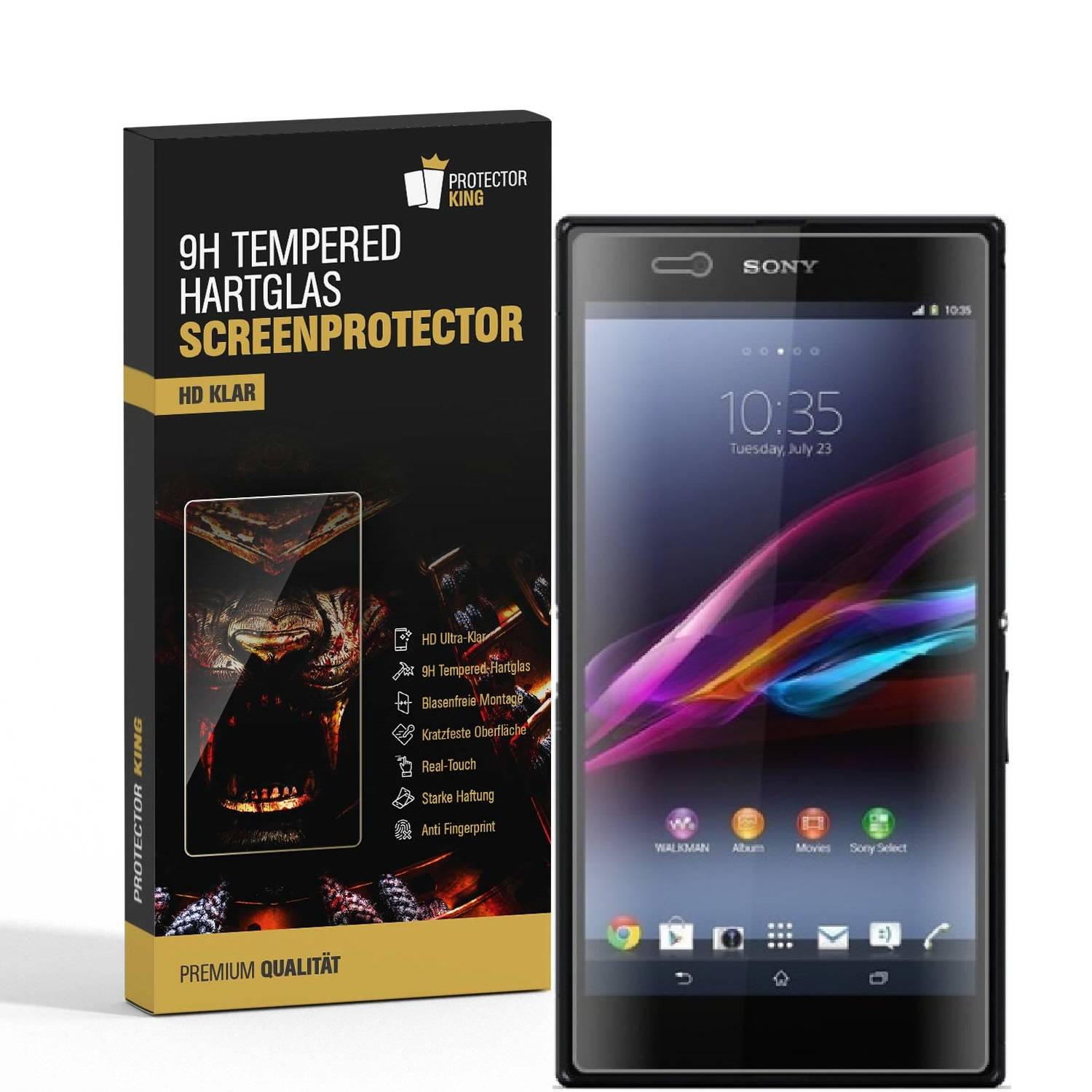 1x 9H Hartglas für Sony Xperia Z Ultra Panzerfolie Displayschutz Glasfolie KLAR Panzerglas Schutzfolie