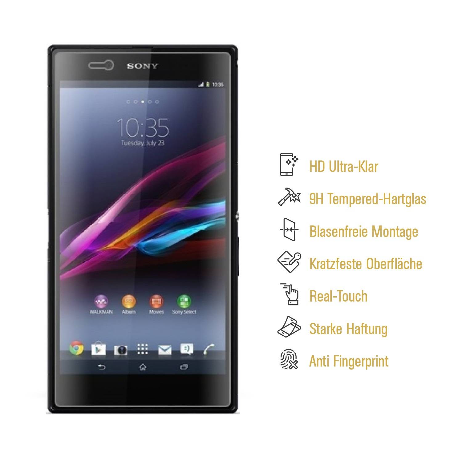 4x 9H Hartglas für Sony Xperia Z Ultra Panzerfolie Displayschutz Glasfolie KLAR Panzerglas Schutzfolie