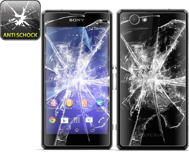 4x Panzerfolie für Sony Xperia Z1 Compact ANTI-SCHOCK Displayschutzfolie KLAR FB
