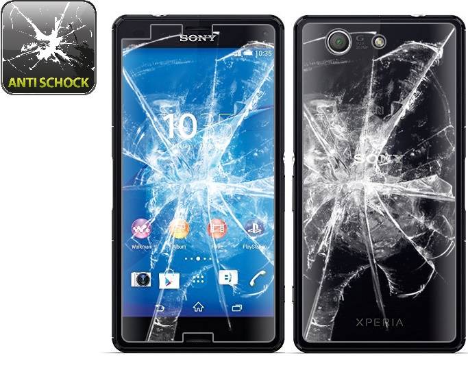 2x Panzerfolie für Sony Xperia Z3 Compact ANTI-SCHOCK Displayschutzfolie KLAR FB