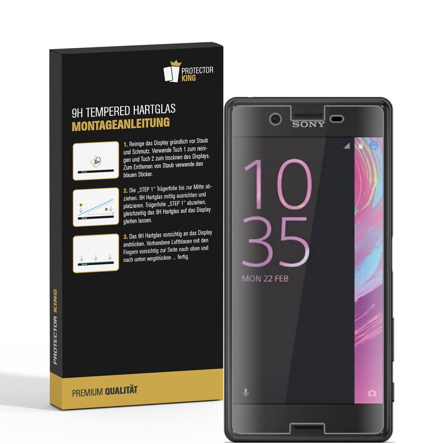 6x 9H Hartglas für Sony Xperia X Panzerfolie Displayschutz Schutzfolie HD KLAR Panzerglas Schutzglas