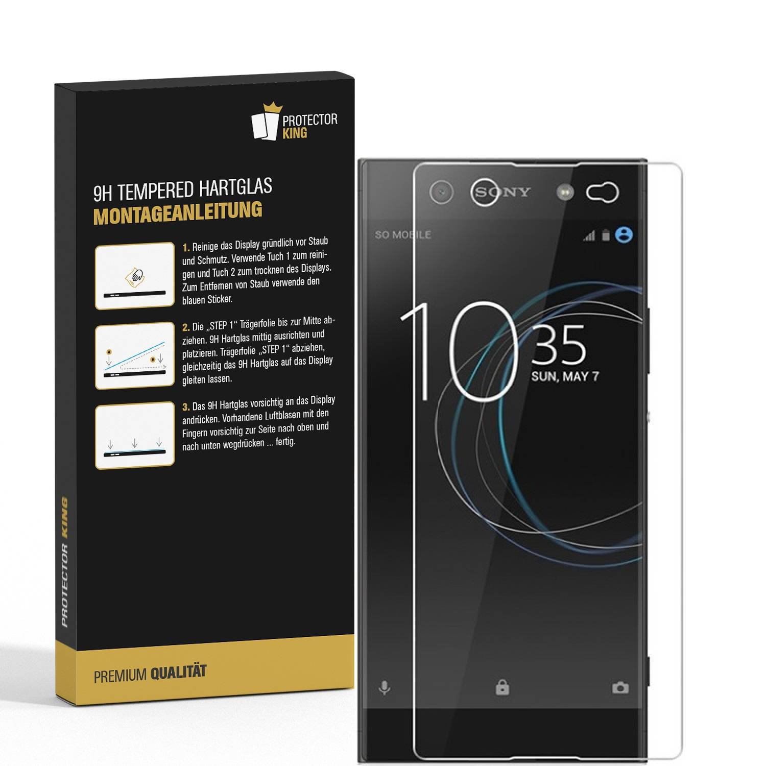 3x 9H Hartglas für Sony Xperia XA Ultra Panzerfolie Displayschutz Schutzfolie KLAR Panzerglas Schutzglas