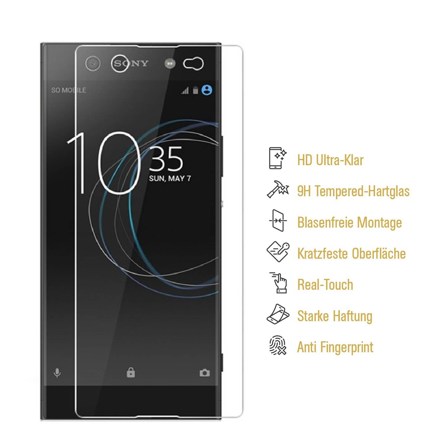 6x 9H Hartglas für Sony Xperia XA Ultra Panzerfolie Displayschutz Schutzfolie KLAR Panzerglas Schutzglas