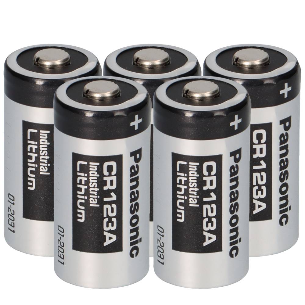 5x Panasonic 3V Lithium Batterie CR123A – DL123A / CR17345 – Bulkware