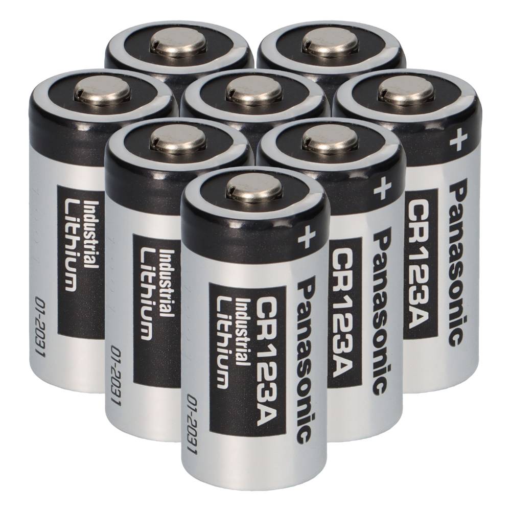 8x Panasonic CR123A Lithium Batterie 3V – CR17345 / DL123A