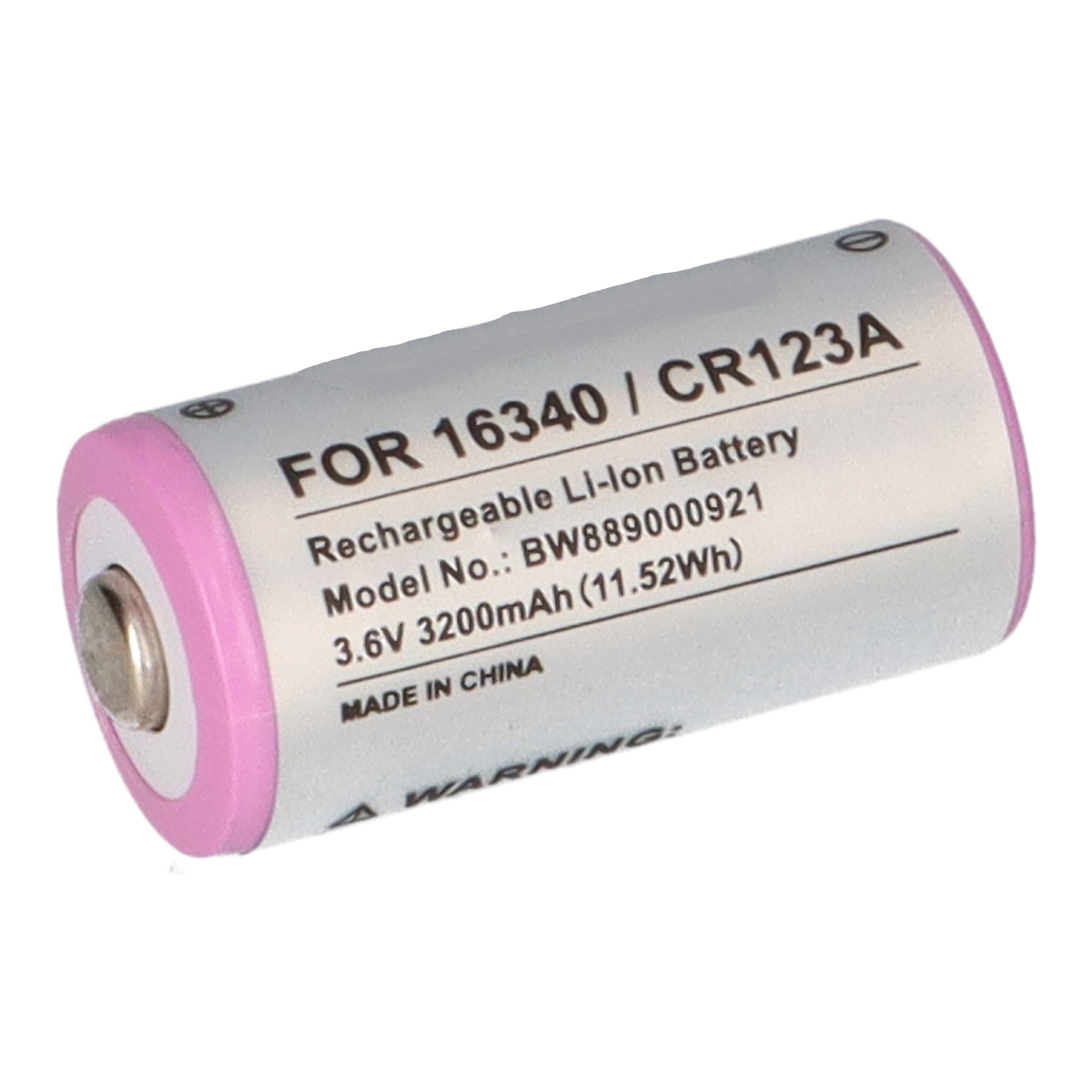 16340 Li-Ion Akku 3,6 V 800 mAh – CR123A-Format