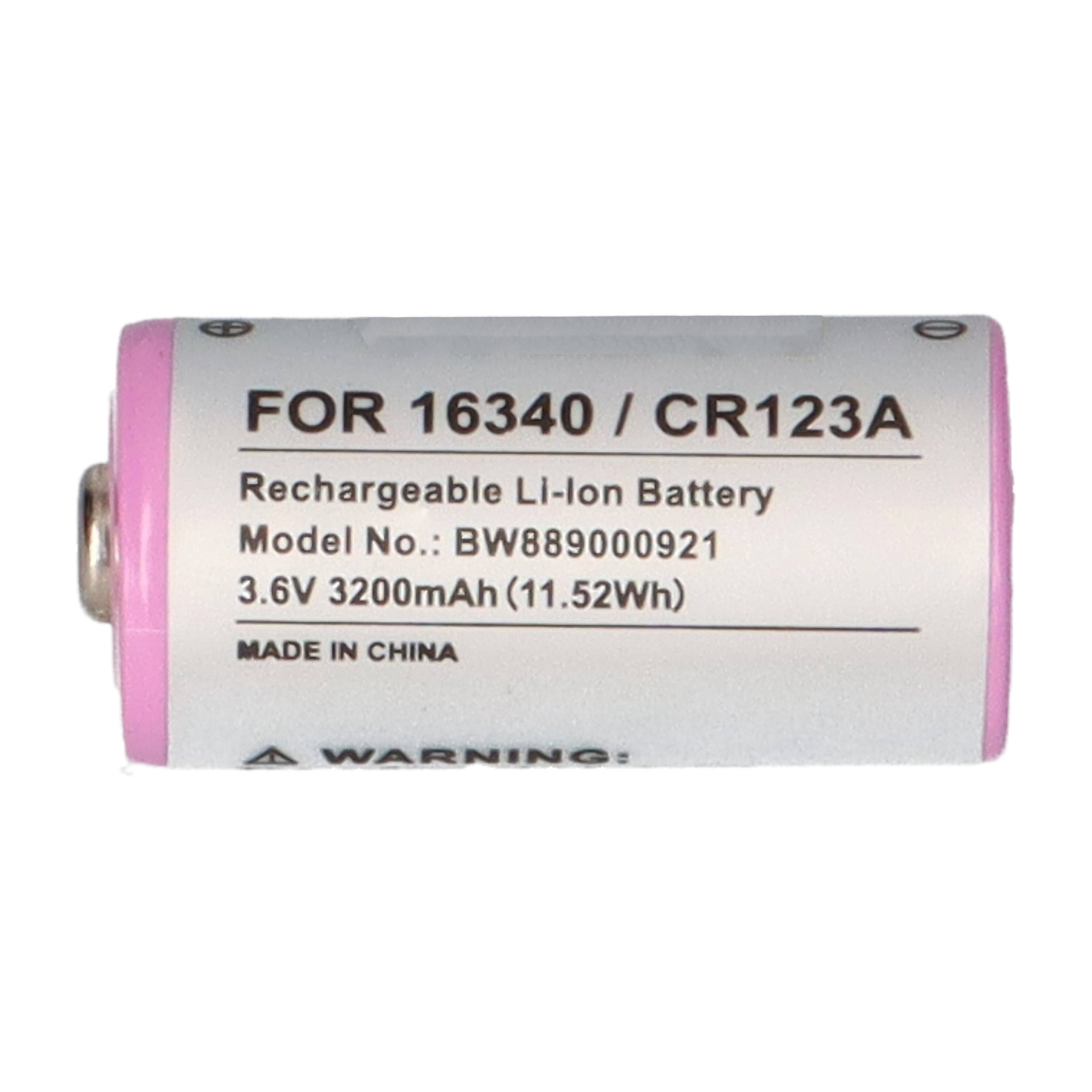 16340 Li-Ion Akku 3,6 V 800 mAh – CR123A-Format