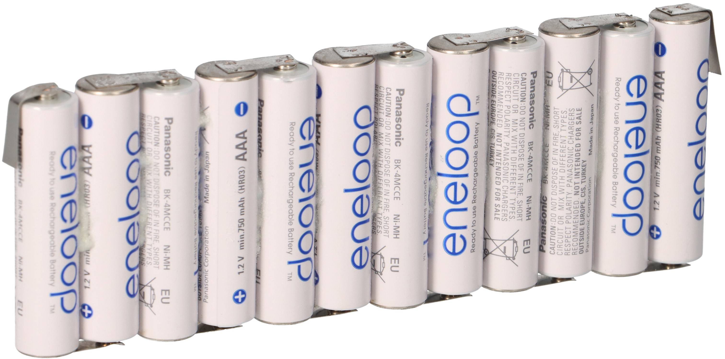 eneloop Akkupack 14,4V / 800mAh F1x12 Reihe mit Lötfahne Zelle AAA