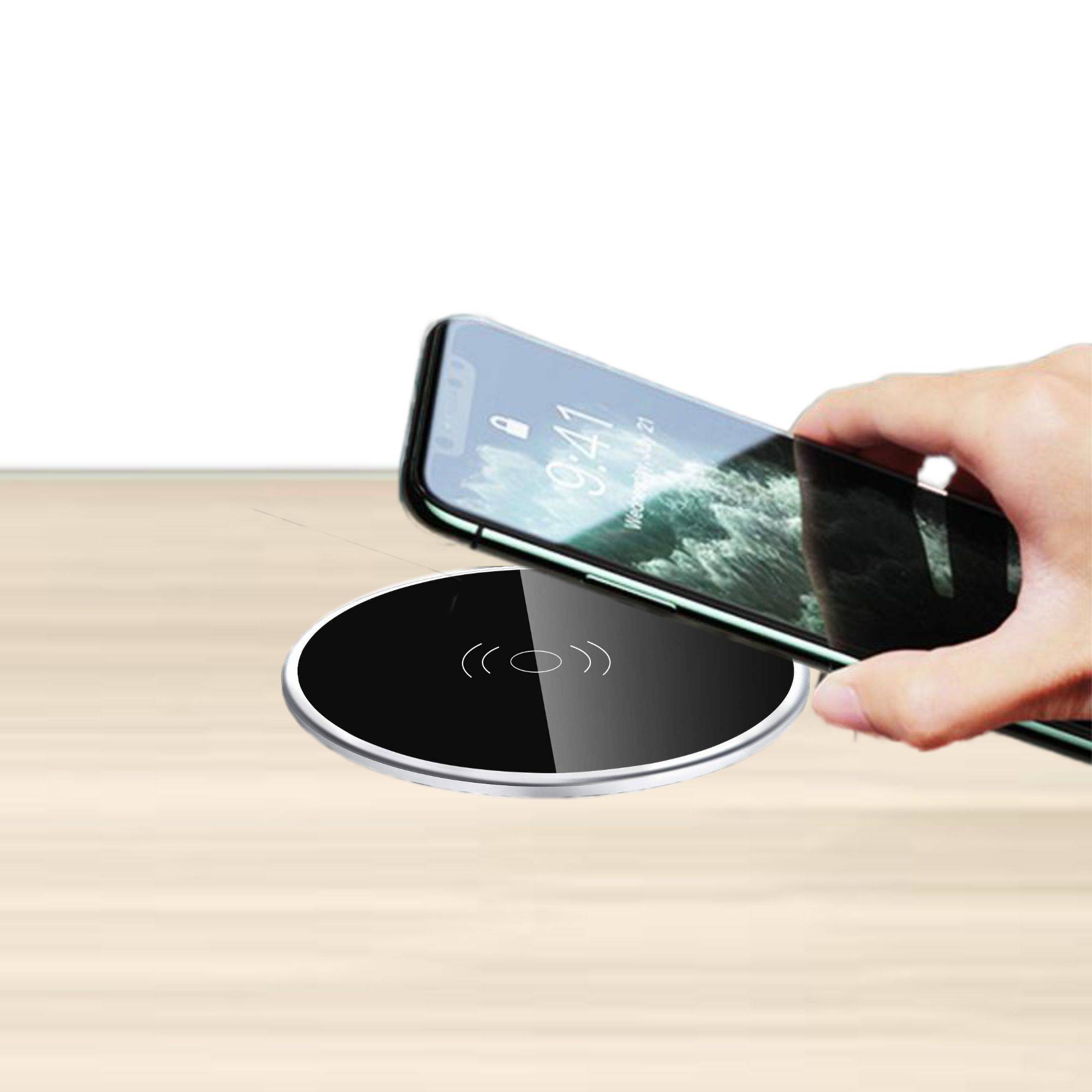 kalb | Qi Einbau Schnellladegerät Fast Charge 20W Wireless Induktion Charger drahtlos Ladestation für Smartphones und Zubehör