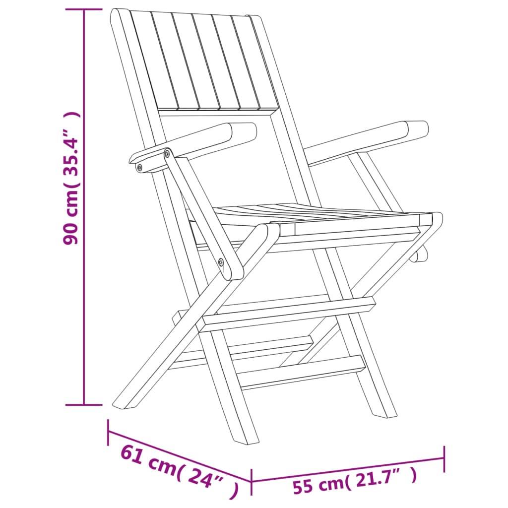 vidaXL 7-tlg. Garten-Essgruppe Massivholz Teak