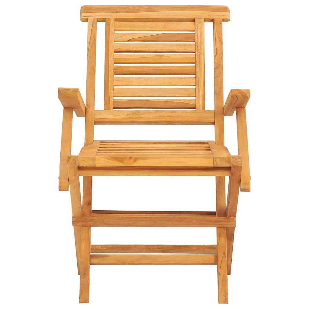 vidaXL Gartenstühle 2 Stk. Klappbar 56x63x90 cm Massivholz Teak
