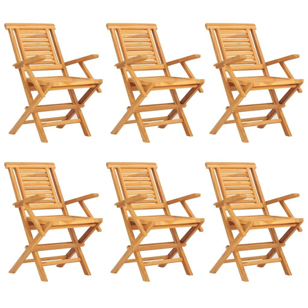 vidaXL 7-tlg. Garten-Essgruppe Massivholz Teak