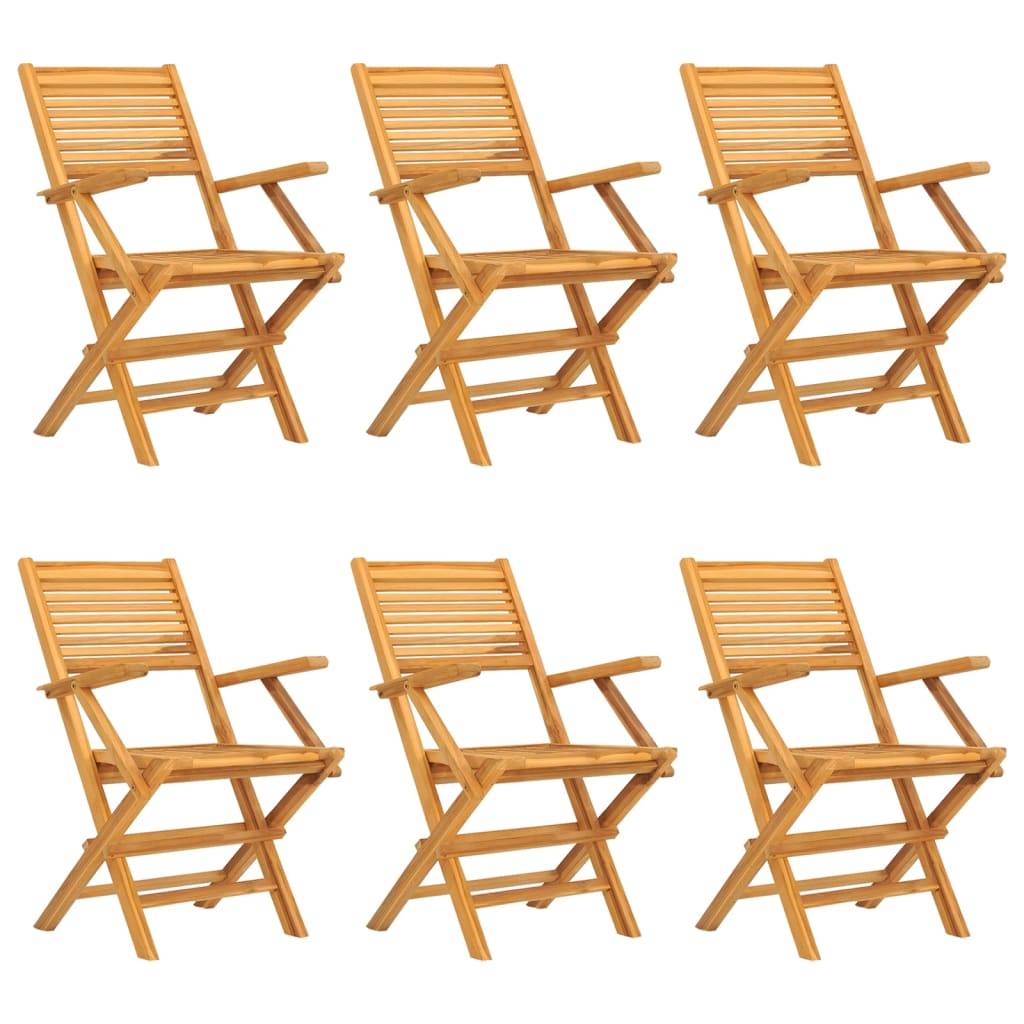vidaXL 7-tlg. Garten-Essgruppe Massivholz Teak