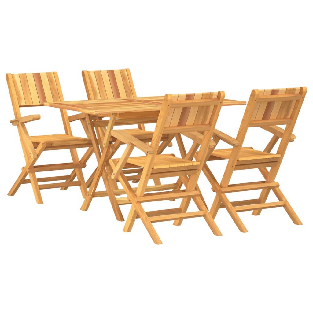 vidaXL 5-tlg. Garten-Essgruppe Massivholz Teak
