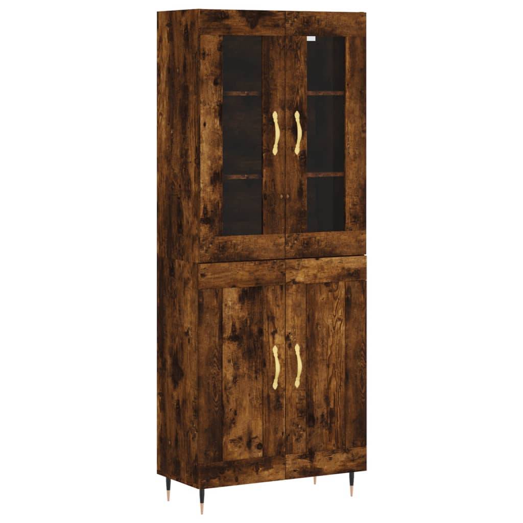 vidaXL Highboard Räuchereiche 69,5x34x180 cm Holzwerkstoff