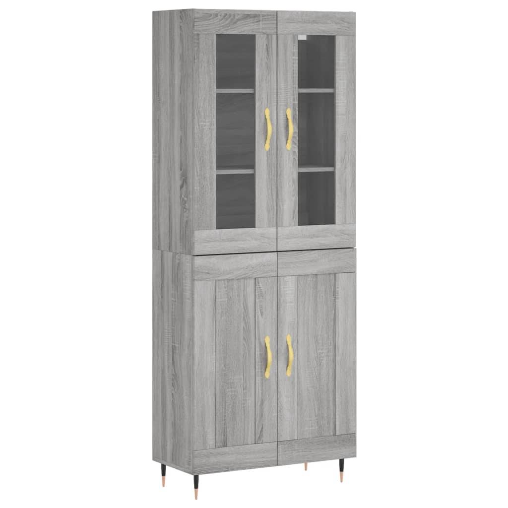 vidaXL Highboard Grau Sonoma 69,5x34x180 cm Holzwerkstoff