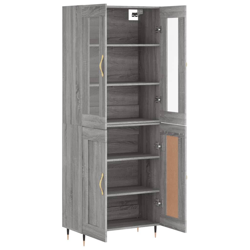vidaXL Highboard Grau Sonoma 69,5x34x180 cm Holzwerkstoff