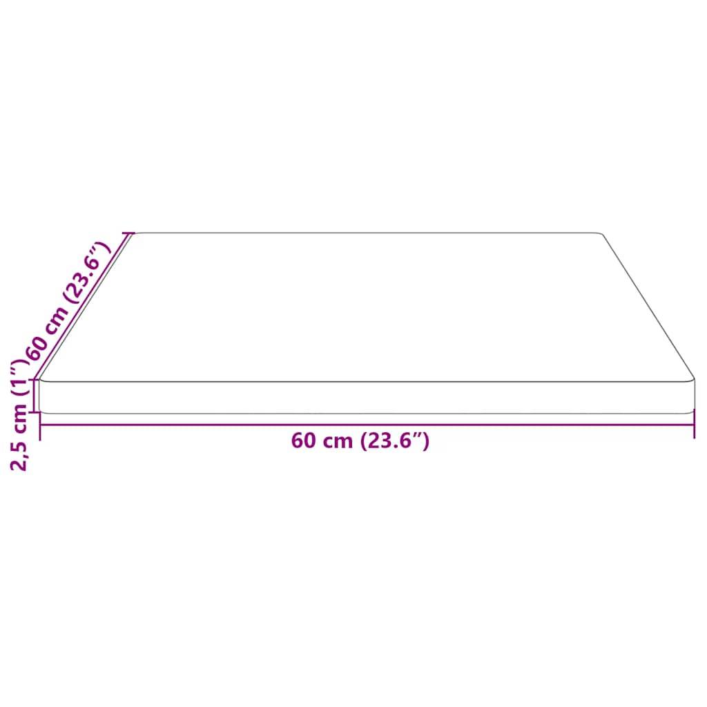 vidaXL Tischplatte Weiß 60x60x2,5 cm Massivholz Kiefer Quadratisch