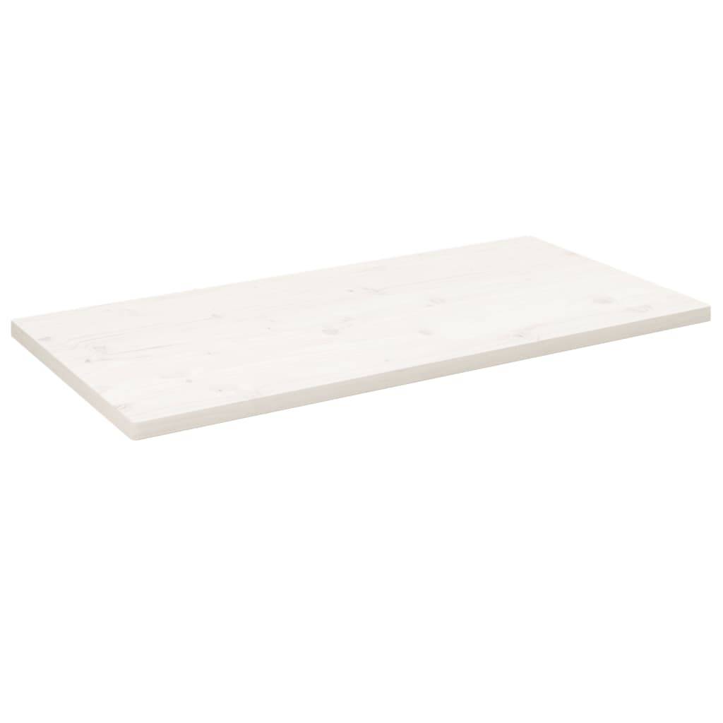 vidaXL Tischplatte Weiß 110x60x2,5 cm Massivholz Kiefer Rechteckig