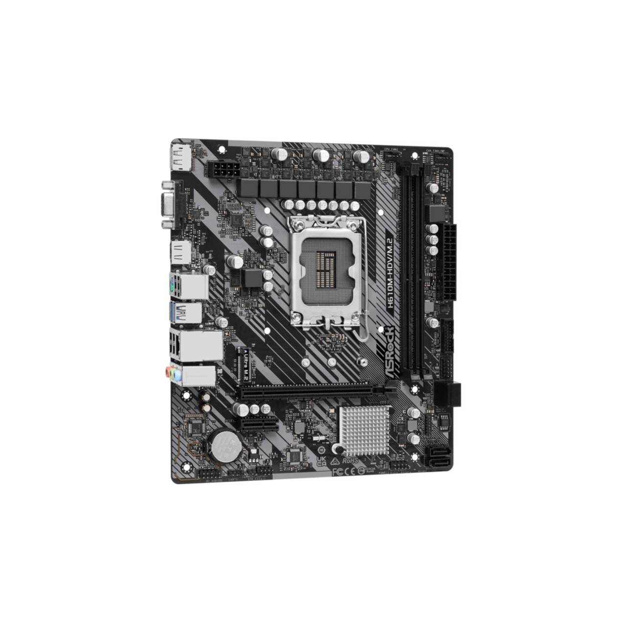 ASRock H610M-HDV/M.2 - 2.0 - Motherboard - micro ATX - LGA1700-Sockel - H610 Chipsatz - USB 3.2 Gen 1 - Gigabit LAN - Onboard-Grafik (CPU