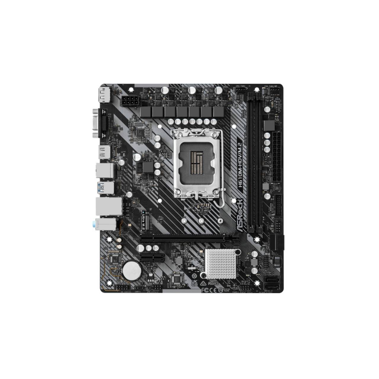 ASRock H610M-HDV/M.2 - 2.0 - Motherboard - micro ATX - LGA1700-Sockel - H610 Chipsatz - USB 3.2 Gen 1 - Gigabit LAN - Onboard-Grafik (CPU