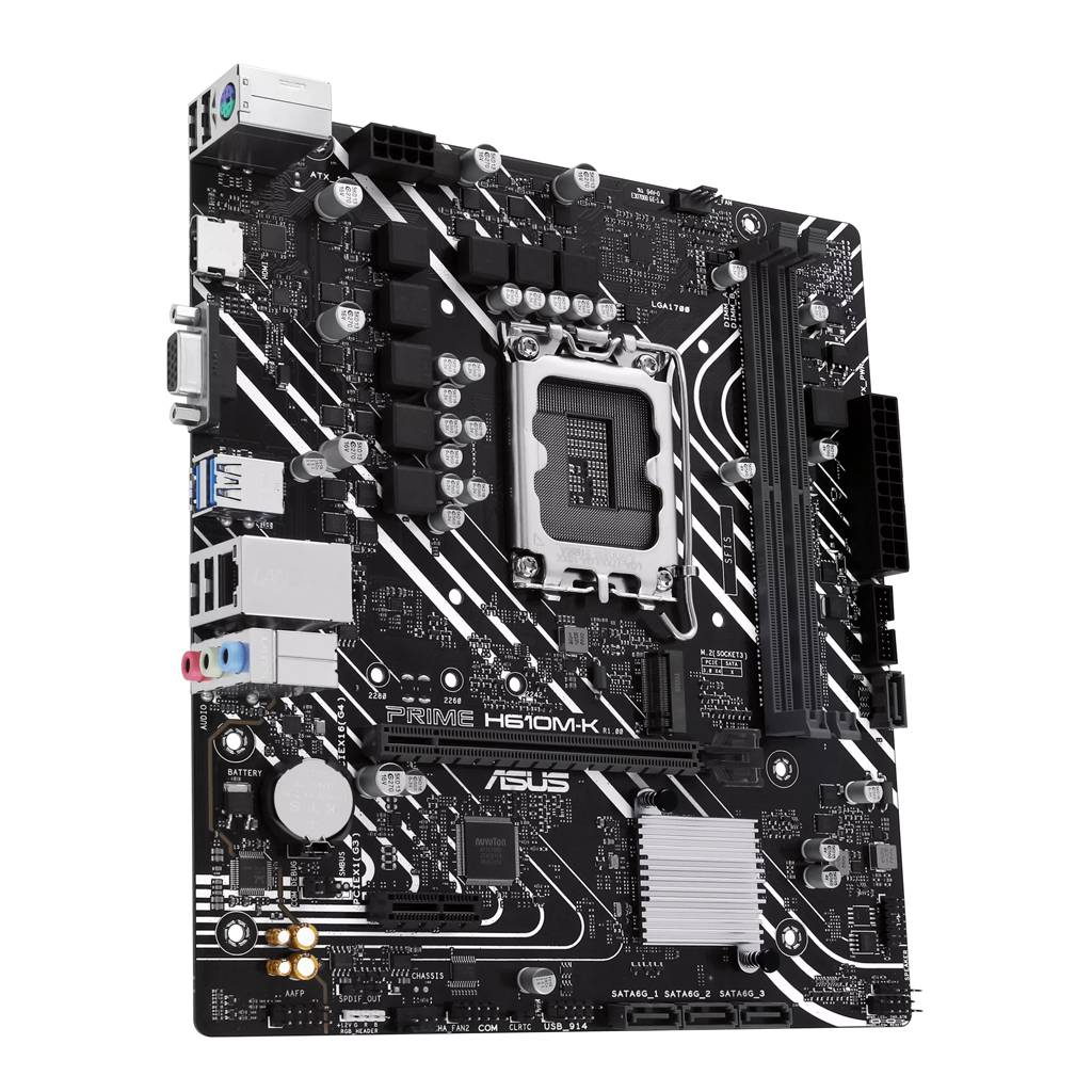 ASUS PRIME H610M-K - Motherboard - micro ATX - LGA1700-Sockel - H610 Chipsatz - USB 3.2 Gen 1 - Gigabit LAN - Onboard-Gr