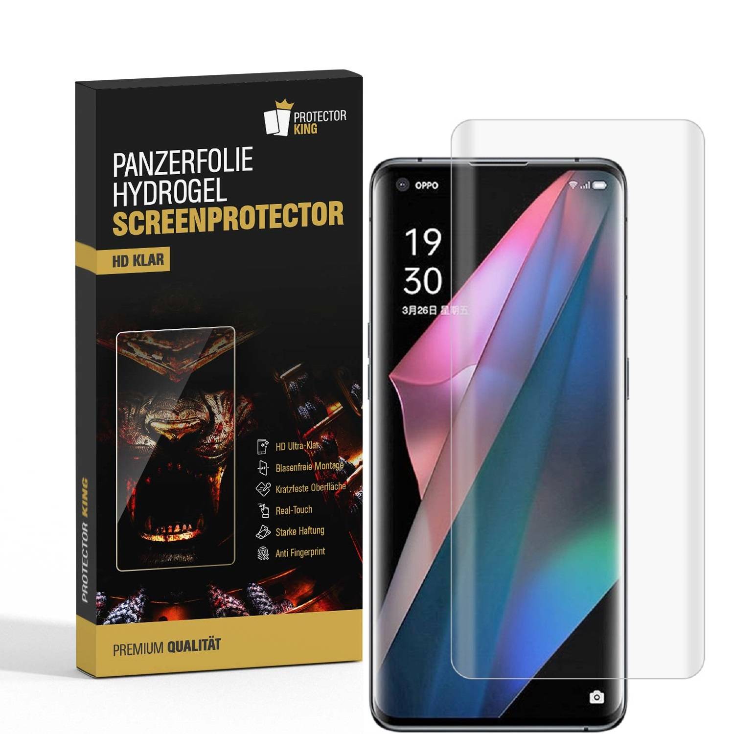 3x Hydrogel-Glass für Oppo Find X3 Pro Selbstheilend für Micro Kratzer 3D KLAR Panzerfolie Displayschutz Schutzfolie Screen-Protector