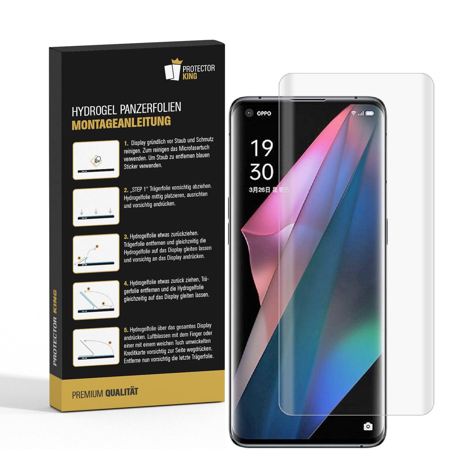 3x Hydrogel-Glass für Oppo Find X3 Pro Selbstheilend für Micro Kratzer 3D KLAR Panzerfolie Displayschutz Schutzfolie Screen-Protector
