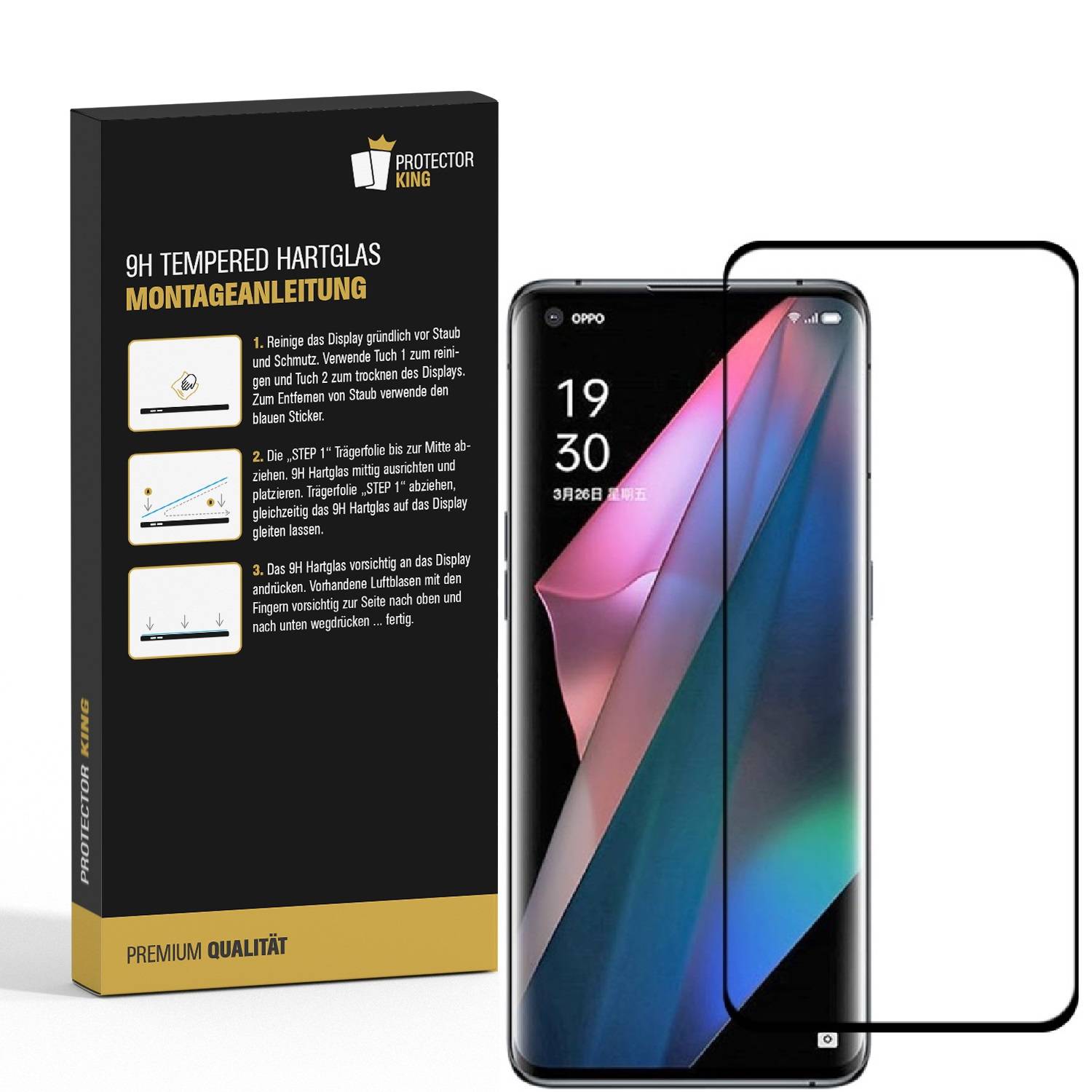 6x 9H Hartglas für Oppo Find X3 Pro FULL CURVED Displayschutz Panzerfolie 3D Panzerglas Schutzglas Schutzfolie Displayglas Glasfolie
