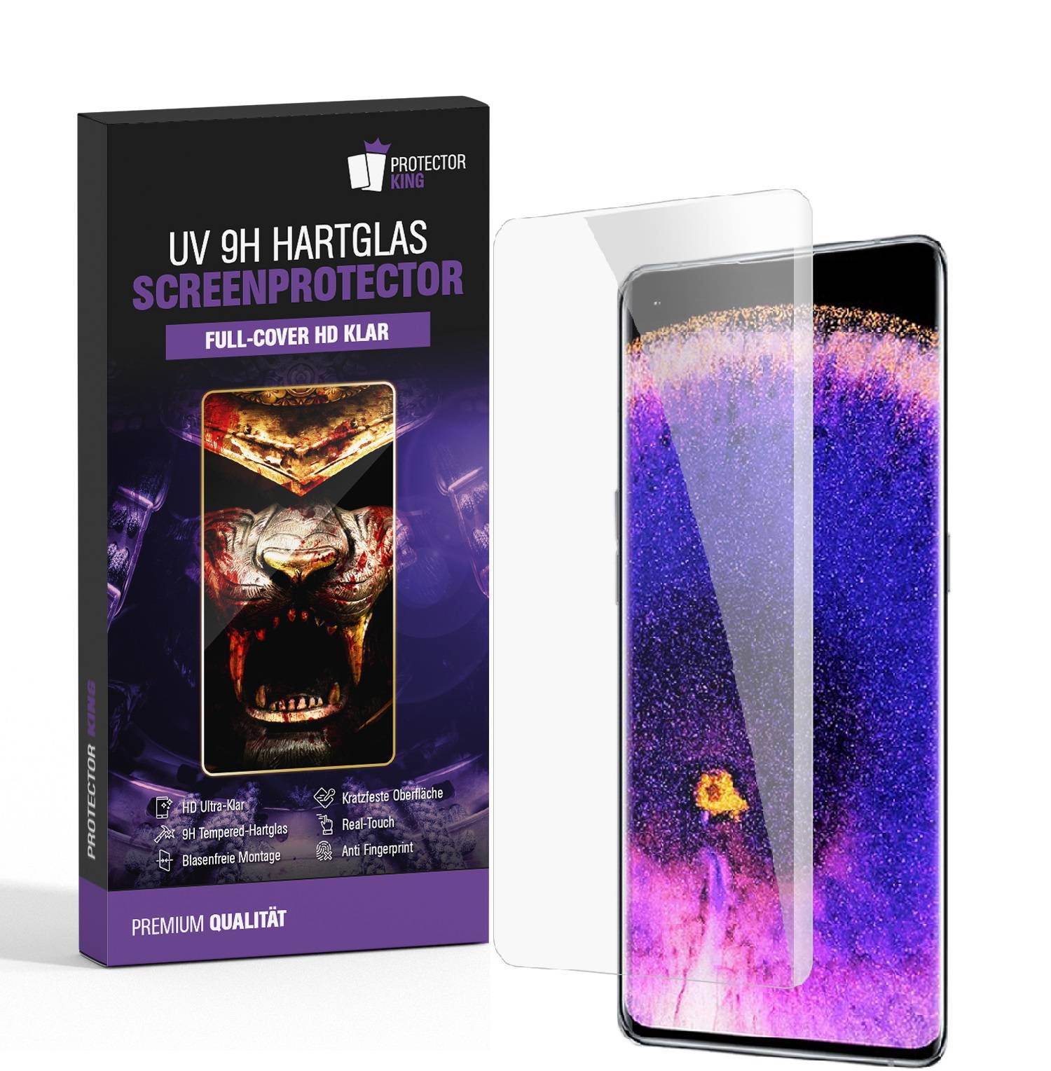4x UV-Liquid 9H Panzerglas für Oppo Find X5 Pro 3D KLAR echtes Tempered Panzerhartglas Schutzglas Displayschutz Panzerfolie Schutzfolie Screen