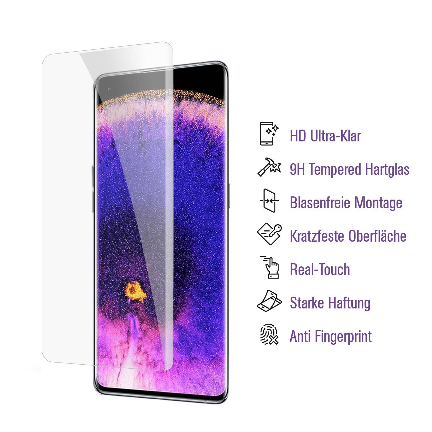 4x UV-Liquid 9H Panzerglas für Oppo Find X5 Pro 3D KLAR echtes Tempered Panzerhartglas Schutzglas Displayschutz Panzerfolie Schutzfolie Screen
