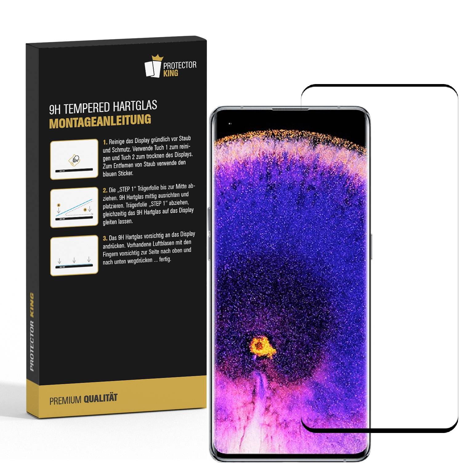 2x 9H Hartglas für Oppo Find X5 Pro FULL CURVED Displayschutz Panzerfolie 3D Panzerglas Schutzglas Schutzfolie Displayglas Glasfolie