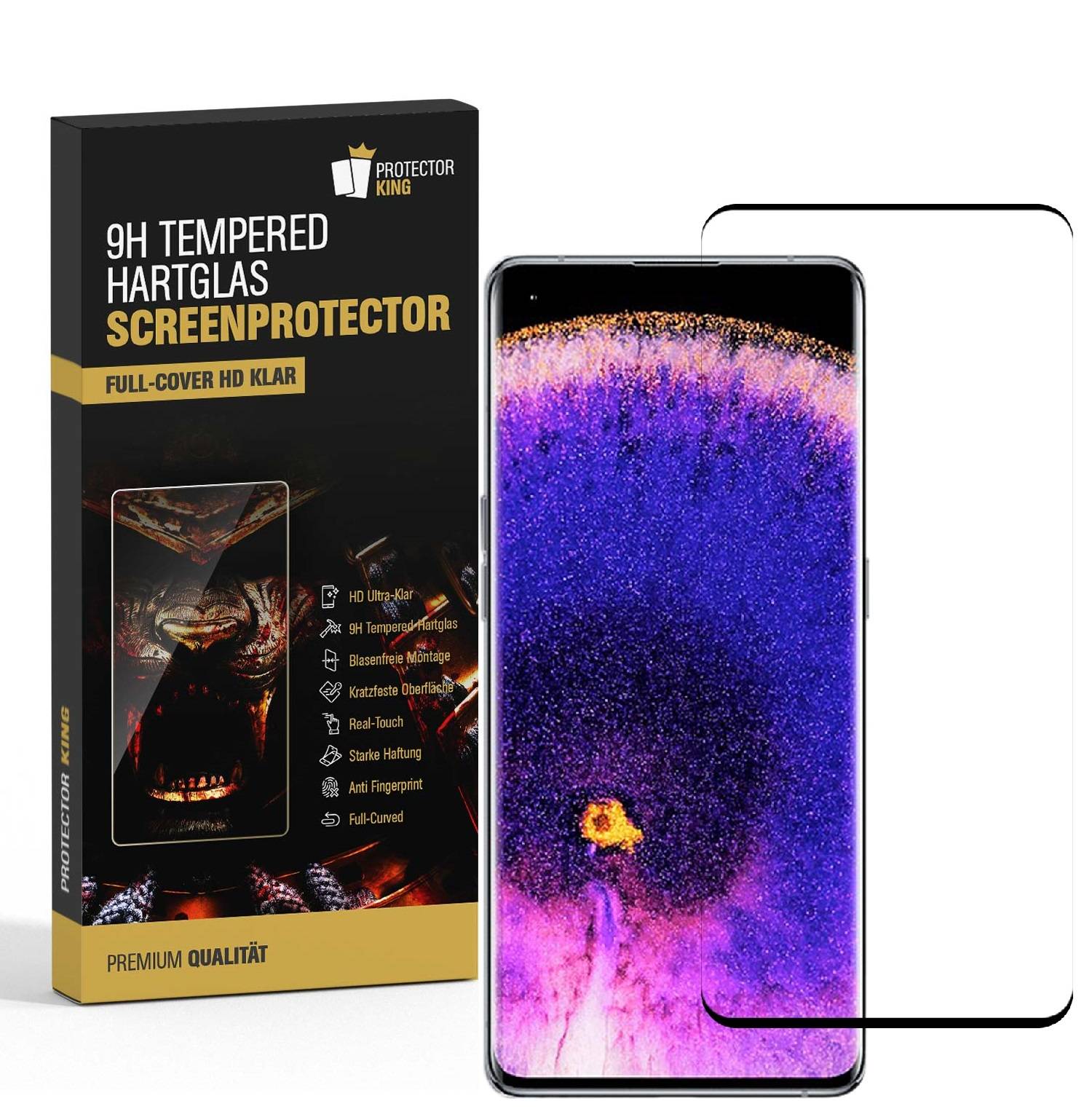 2x 9H Hartglas für Oppo Find X5 Pro FULL CURVED Displayschutz Panzerfolie 3D Panzerglas Schutzglas Schutzfolie Displayglas Glasfolie