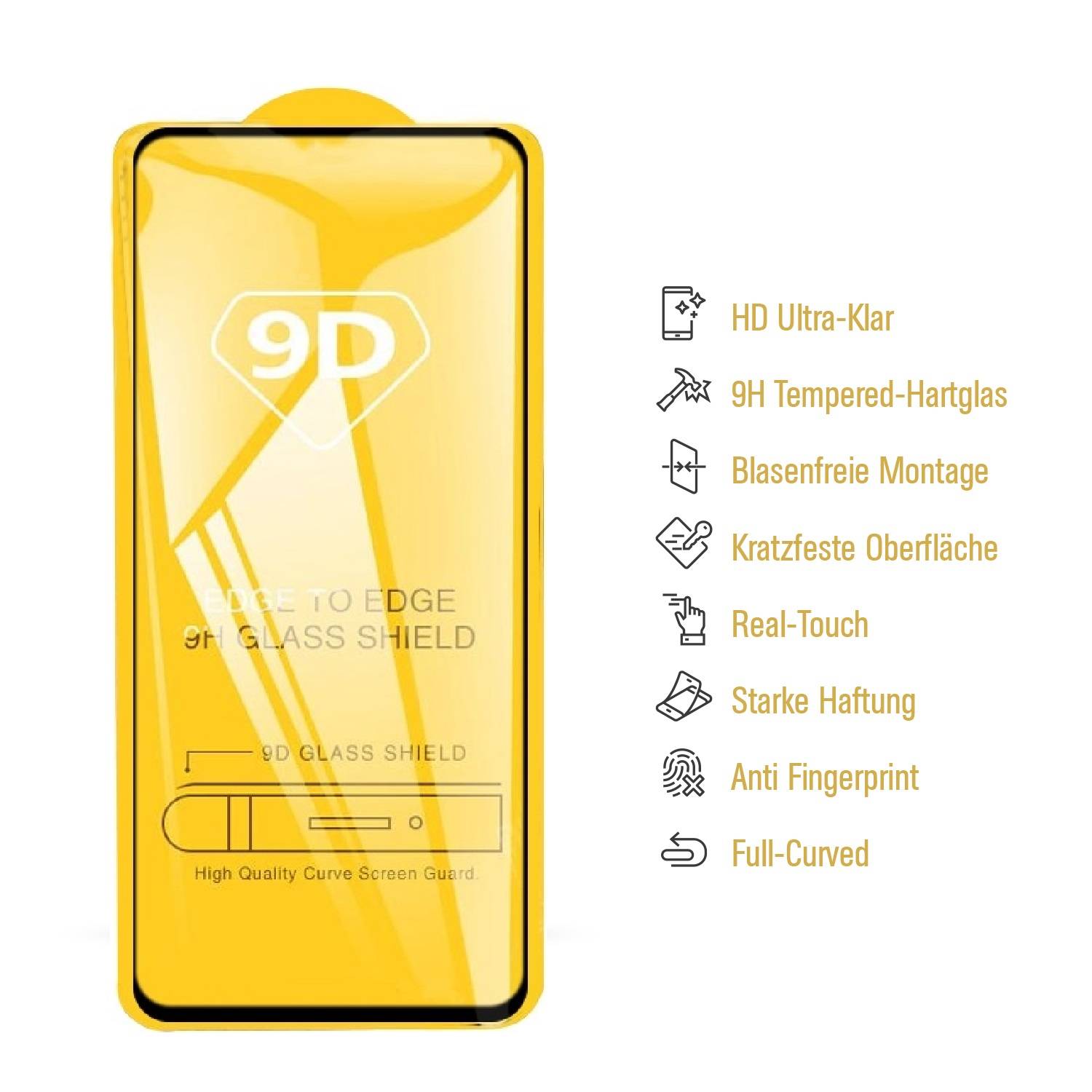 6x 9H Hartglas für Oppo Find X3 Lite FULL COVER Displayschutz Panzerfolie 3D SW Panzerglas Schutzglas