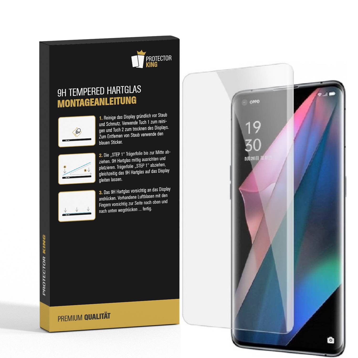 3x 9H Hartglas für Oppo Find X3 FULL Panzerfolie Displayschutz Schutzglas KLAR Panzerglas Schutzfolie