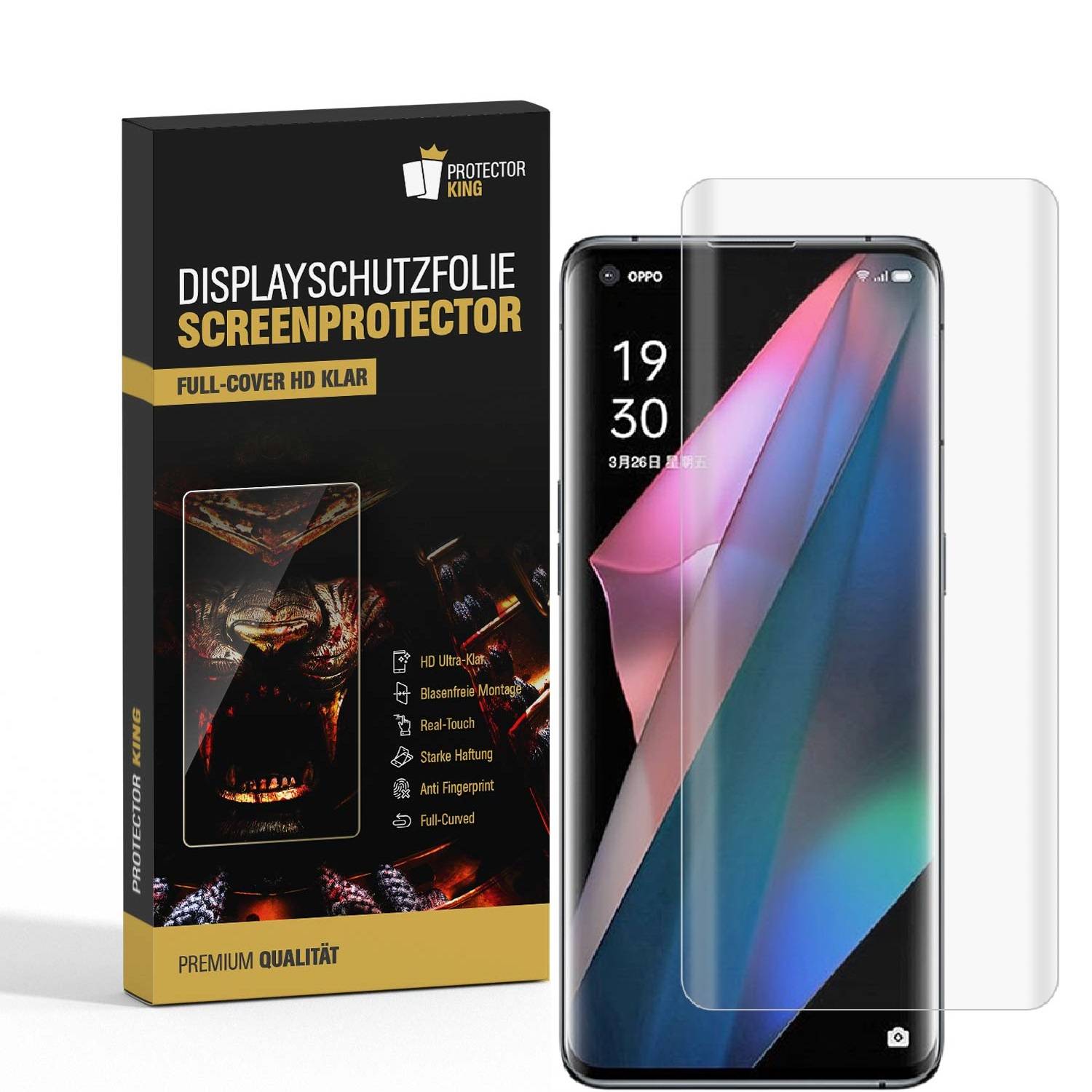 4x Displayfolie für Oppo Find X5 Pro FULL CURVED Displayschutz Schutzfolie HD KLAR