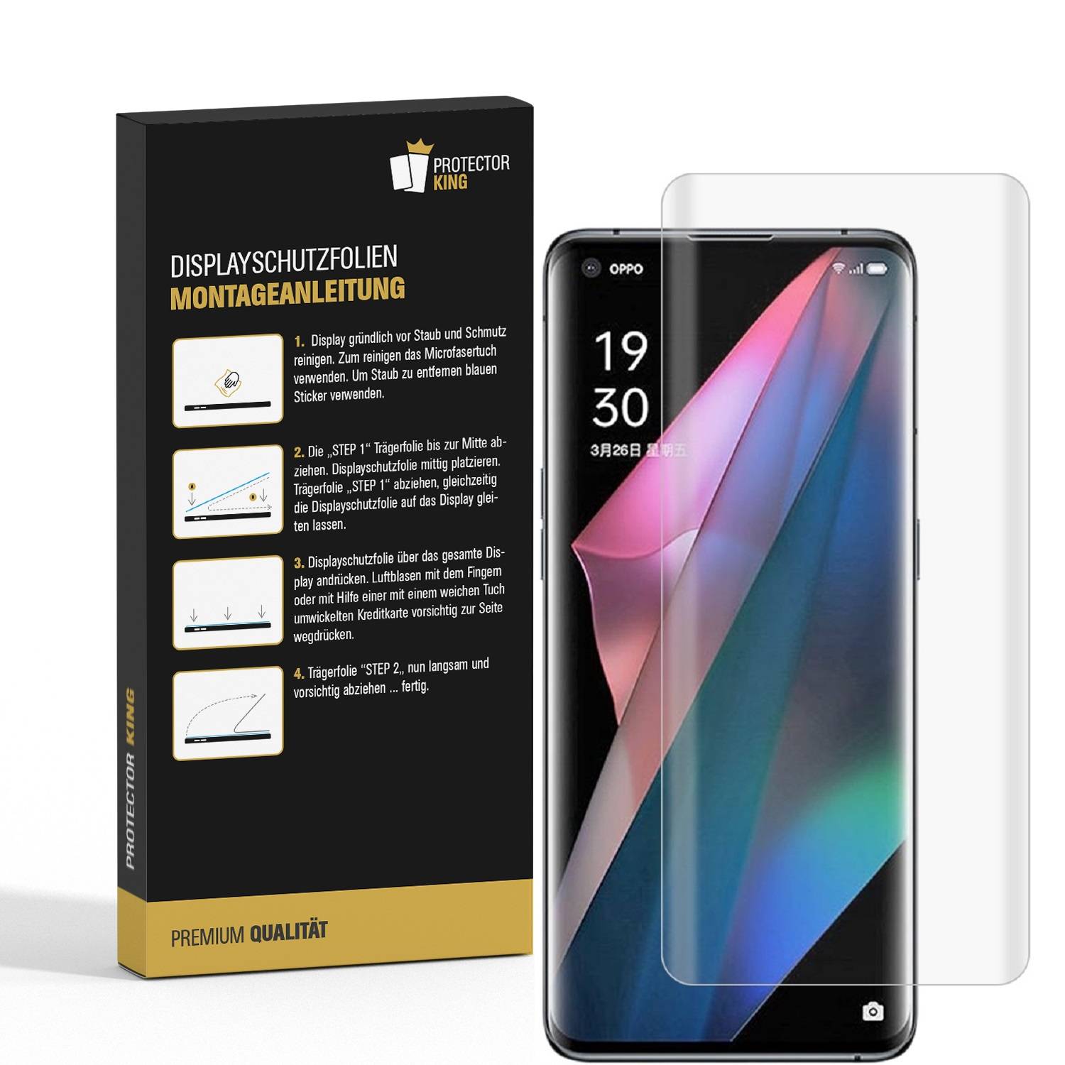 3x Displayfolie für Oppo Find X5 Pro FULL CURVED Displayschutz Schutzfolie HD KLAR