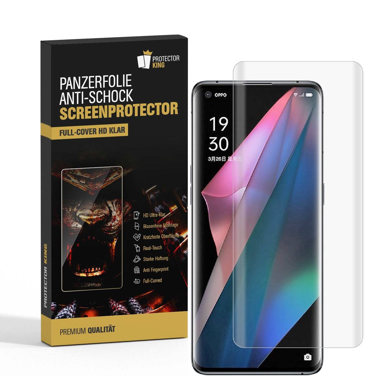 2x Panzerfolie für Oppo Find X3 Pro FULL COVER Displayschutzfolie HD KLAR Schutzfolie Folie