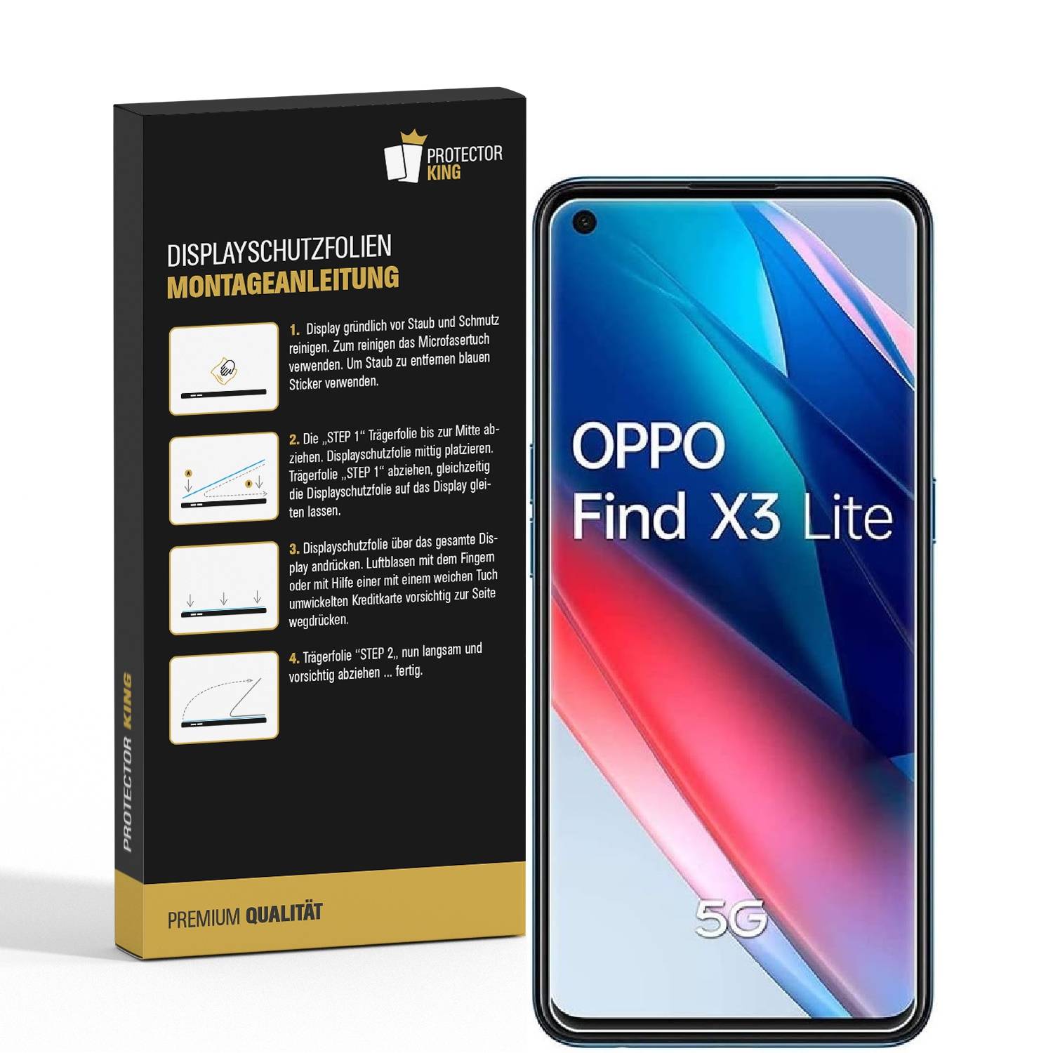 2x Panzerfolie für Oppo Find X3 Lite ANTI-SCHOCK Displayschutz Schutzfolie HD KLAR Displayfolie Folie