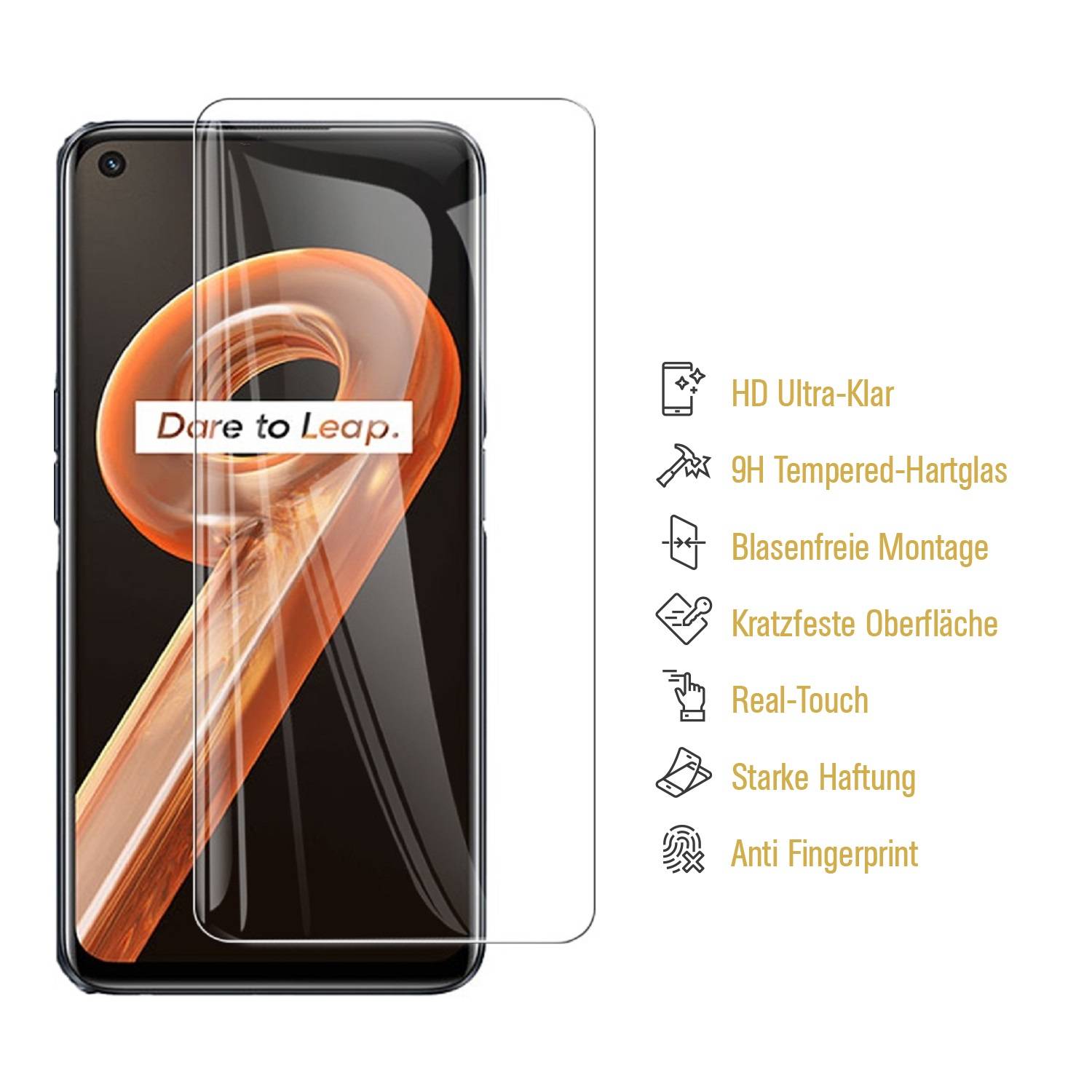 1x 9H Hartglas für Oppo Realme 9 Pro Plus Displayschutz Panzerfolie Schutzfolie Panzerglas Schutzglas Displayglas Tempered Glasfolie Sicherheitsglas